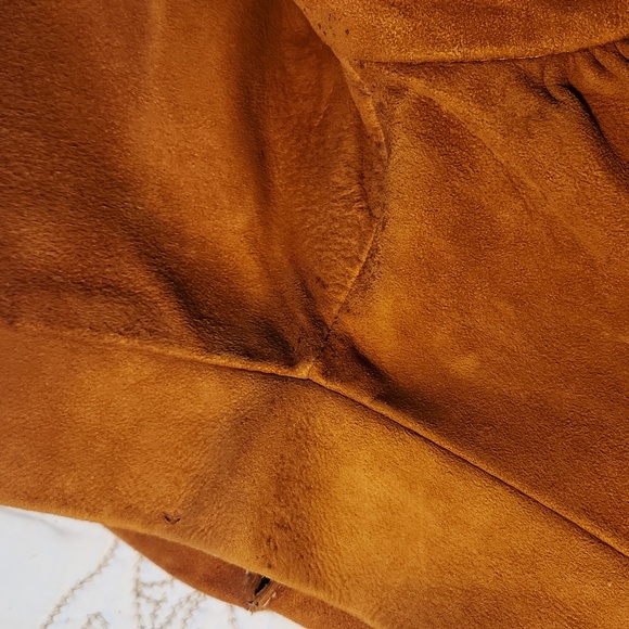 Vtg 70s Western Santa Fe Leather Company Suede Pullover Short Sleeve Medium - Picture 9 of 12
